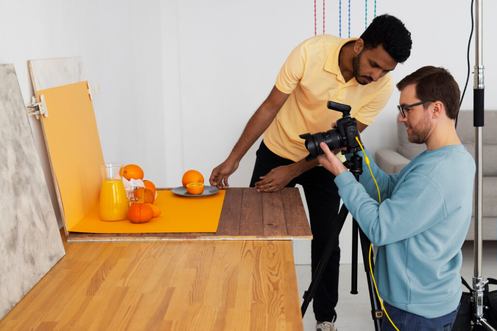 Split image showing a handyman completing multiple tasks: fixing a tap, assembling furniture, painting a wall, and mounting a TV — showing versatility.