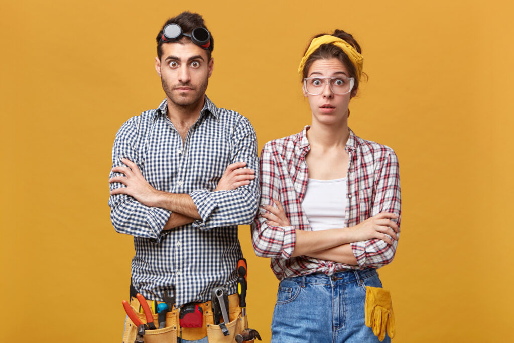 Before & after comparison of a home repair job: one side showing a damaged/broken fixture, the other side showing the clean, professional repair completed by a handyman.